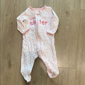 Carter's Little Sister Pink Floral Footie